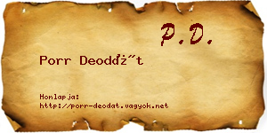 Porr Deodát névjegykártya